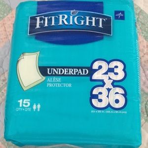 Medline Fitright Underpad 23x36 Protects Furniture & Surfaces super Soft 15 ct.